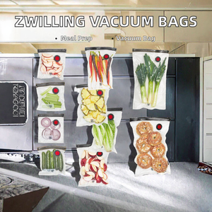 <span class=keywords><strong>ZWILLING</strong></span> Fresh & Save ชุดถุงซีลสูญญากาศแบบแมนนวล 10 ชิ้น รูปทรงสี่เหลี่ยมผืนผ้า สำหรับซูวีดและเตรียมอาหาร ขนาดหลากหลาย - Product Image 2