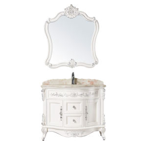 2025 pabrik OEM Foshan Vanity grosir kabinet desain klasik antik putih kamar mandi - Product Image 3