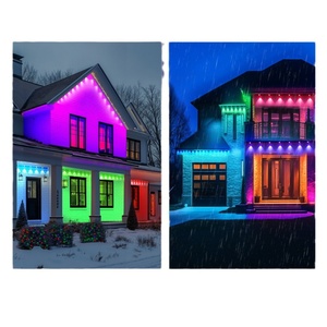 Colorful Christmas LED Eaves <b>Light</b> Waterproof IP65 Smart Garden Lighting for Holiday Decorations with Voice/App Control - Product Image 5