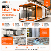 Nouvelle maison conteneur capsule en acier 2025, préfabriquée, écologique, durable, légère, chambre à coucher au design moderne, durée de vie de 30 à 40 ans