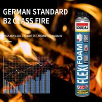 Agent moussant polyuréthane SOUDAL 750 ml, mousse à séchage rapide, adhésif pour panneaux muraux, ardoise, classe B2, ignifuge, super élastique