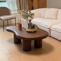 Table basse réglable en bois massif en forme de nuage petite table à thé lumière luxe moderne haut de gamme chambres d'hôtes usage domestique petit