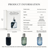 Lampe à parfum catalytique en verre 450 ml, brûleur d'huiles essentielles d'aromathérapie, diffuseur d'arômes personnalisable pour la maison, le bureau, l'hôtel, vente en gros
