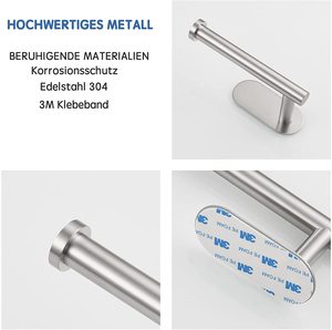 Soporte de <span class=keywords><strong>papel</strong></span> higiénico <span class=keywords><strong>sin</strong></span> perforación, adhesivo de acero inoxidable para Baño - Product Image 4