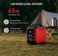 Générateur d'électricité silencieux à essence 3KW 50Hz avec démarrage électrique/à distance, portable pour la maison, le camping en extérieur et les situations d'urgence (surcharge de puissance)