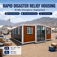Maison conteneur pliable à assemblage rapide de 40 pieds pour le secours en cas de tremblement de terre, camp mobile, abri modulaire d'urgence