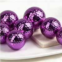 Mini balle de golf plaquée violet, balle de golf d'entraînement brillante plaquée pour souvenir et cadeau