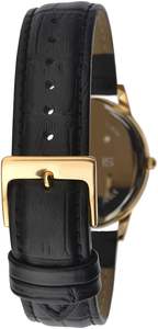 세콘다 남성용 클래식 37mm 쿼츠 패션 시계 스테인레스 스틸 케이스 날짜 창 가죽 스트랩 - Product Image 6