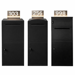Cassetta Postale Multifunzionale Antifurto in Metallo JDY per Giardino (con Numero Civico Digitale Illuminato) - Product Image 1
