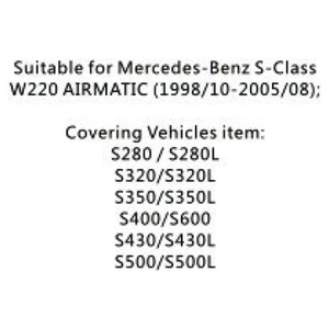 Amortisseur pneumatique W220 1998-2005, suspension pneumatique, arrière gauche/droite, compatible avec Benz AIRMATIC 4MATIC - Product Image 4