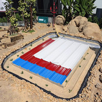 Moderne PVC-Dachplatten: Stoßfest, Hitzebeständig, Feuerfest, Langlebig, Wasserdicht, UV-Beständig, Bambus-Optik, Quadratisch, Blau, für Lagerräume