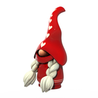 Statue de gnome d'amour en résine rouge charmante personnalisée en gros, décoration d'intérieur scandinave, figurine pour l'affichage, OEM ODM, ornement de jardin