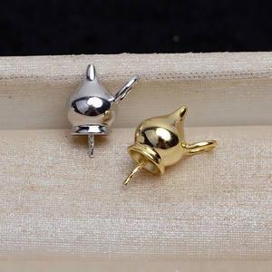 Pendentif en argent S925 avec chaîne vide pour 8-12 perles, fait main, DIY, pendentif en forme de gourde, tendance, accessoire 4373 - Product Image 3