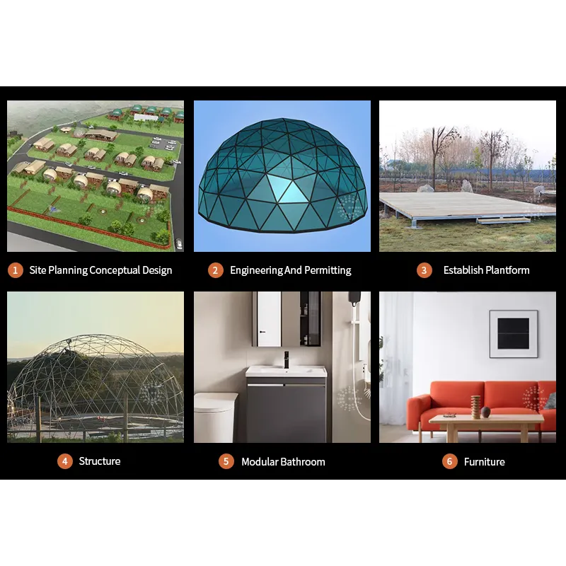 Kit de alta qualidade e preço para casa glamping kit casas tenda cúpula geodésica no Canadá para venda