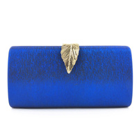 Nijiamiqi — pochette en feuilles de Pu pour femmes, sac à main de soirée nuptiale, sac de couleur bleu noir doré pour mariage, L