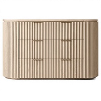Commode personnalisée en chêne massif de la série Byron avec quincaillerie en acier inoxydable, mobilier de chambre moderne de style américain