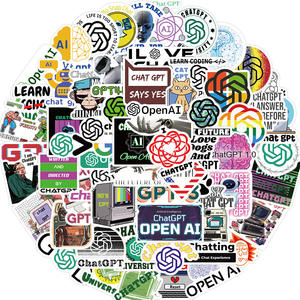 50 pièces Chat Gpt programme Graffiti autocollants décorés guitare autocollants Notes bagages bricolage étanche autocollants en gros - Product Image 2