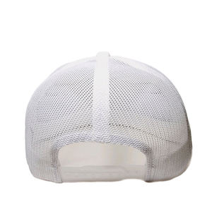 Casquette snapback en maille 5 panneaux personnalisée Chapeaux de camionneur en maille style sportif de rue Casquette de baseball à bord plat avec écusson en cuir - Product Image 3