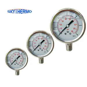 Einfach zu lesen Klar Personal isiertes Design Zuverlässige Leistung SS Manometer Manometer Öl gefülltes Messgerät