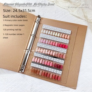 Présentoir carré professionnel en acrylique pour ongles et boîte de rangement avec plaques et cartes de couleurs pour salons de manucure - Product Image 1