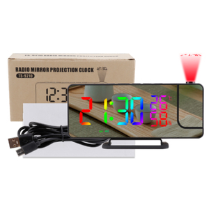 Đồng hồ treo tường cho phòng ngủ đồng hồ tùy chỉnh Máy chiếu LED chiếu Nhiệt kế italyan 2021 báo động bán nóng mua Mẫu trực tuyến - Product Image 6