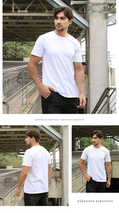 T-shirt uni en coton peigné en gros, impression graphique personnalisée, broderie en relief, t-shirt unisexe - Product Image 2