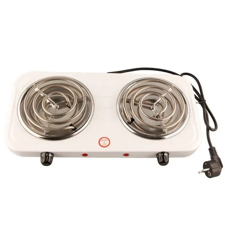 Dual Coil Burner Kompor Tanam Hot Plate Kompor Double Burner Meja Kompor Portable untuk Dapur Berkemah RV Hotel 110V