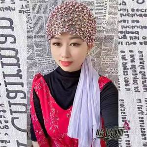 Nouveaux arrivages : luxueux foulards africains perlés et entièrement ornés de cristaux, chapeaux et casquettes ethniques pour femmes, chapeaux musulmans, bonnets. - Product Image 1
