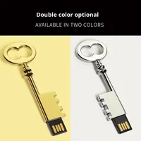 Pasokan Langsung Pabrik Flash Drive USB Logam Bentuk Kunci Kreatif 2G/4G/8G/16G/32G/64G/128G Hadiah Bisnis Terukir USB 2.0