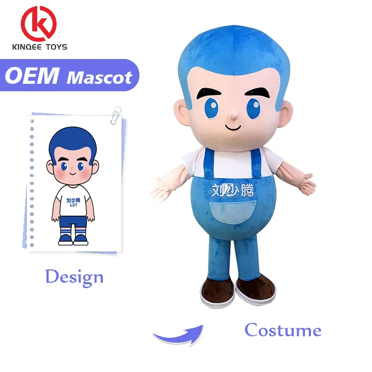 Les costumes de mascotte pour adultes à la figure chinoise gonflable bon marché de Kinqee sont des costumes de garçon de dessin animé personnalisés professionnellement