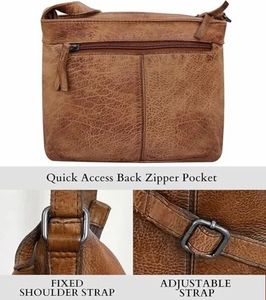 Sac bandoulière en cuir pleine fleur élégant et spacieux, idéal pour les voyages, alliant parfaite élégance, durabilité et design pratique - Product Image 3
