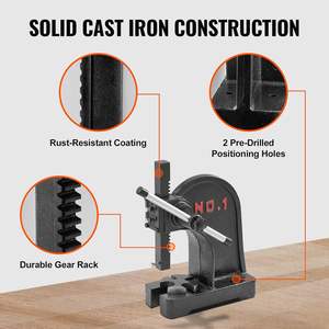 Prensa de cenador manual de servicio pesado de 1 tonelada Premium, hierro fundido de altura máxima de 5,9 "con prensa de escritorio de rodamiento de precisión - Product Image 3
