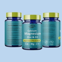 Cápsulas de Calcio, Magnesio y Zinc de Alta Absorción de Marca Privada OEM, Apoyo para Huesos e Inmunidad, 120 Cápsulas, Certificación GMP