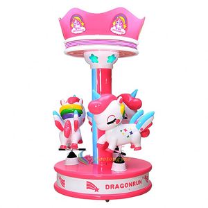 Carrusel Infantil de 3 Asientos Operado con Monedas, Columpio de Fibra de Vidrio para Parque de Atracciones al Aire Libre, Máquina de 3 Caballos para Uso Comercial, Hogar y Centro Comercial - Product Image 1