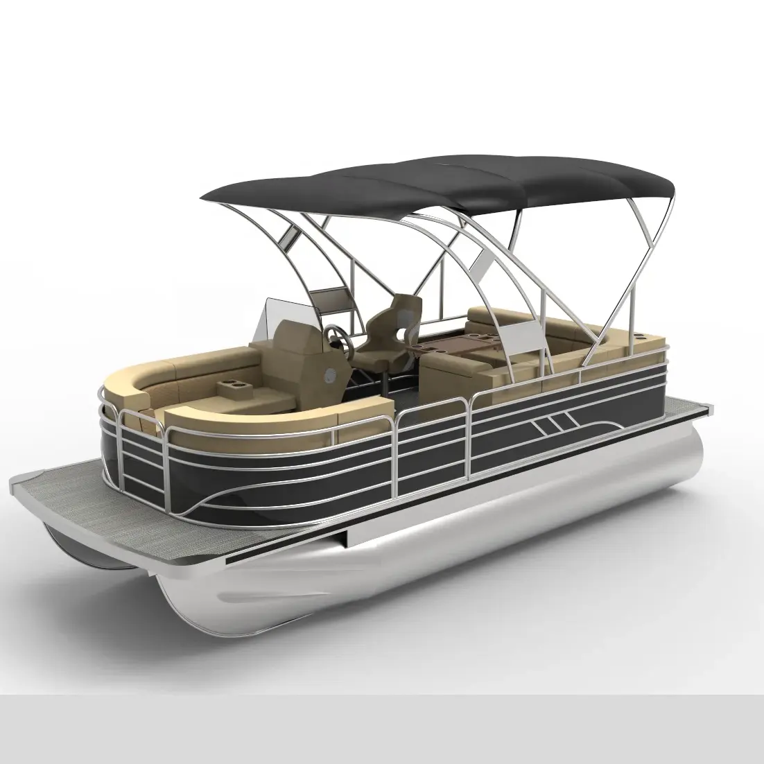 2024 New Model Customized 15ft -30ft Aluminum Alloy Water BBQ Luxury Pontoon Boat for Sale