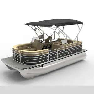 2024 New Model Customized 15ft -30ft Aluminum Alloy Water BBQ Luxury Pontoon Boat For Sale