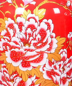 Vasi da Terra in <span class=keywords><strong>Ceramica</strong></span> Dipinti a Mano con Fiori Cinesi Rossi in Vendita - Product Image 5