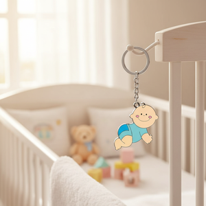 Portachiavi in PVC Morbido per Bambini, Blu Cielo, con Elementi in Metallo e Plastica, Senza Scatola Inclusa - Product Image 3