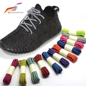 Eonshine corde per lacci per scarpe in poliestere riflettente nero di sicurezza personalizzate con confezione