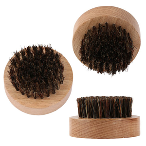 Vente directe d'usine de haute qualité en bois de hêtre rond <span class=keywords><strong>brosse</strong></span> à <span class=keywords><strong>barbe</strong></span> en poils de sanglier pour hommes soins de la peau - Product Image 4