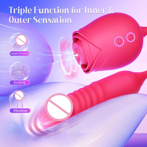 Vibrateur Dildo en Gros pour Femmes - Jouet Sexuel Rose avec Vibrateurs Pénétrants Point G, Œuf d'<span class=keywords><strong>Amour</strong></span> et 10 Modes de Succion - Product Image 4