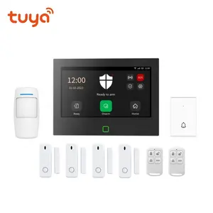 Wireless Remote Control 5000mAh Battery 7'' Touch Screen Smart WiFi GSM 4G Anti-Theft Burglar Tuya Home Security Alarm Systems