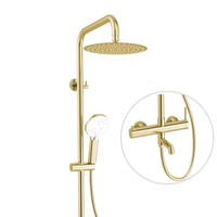 Robinet de cuisine en acier inoxydable au design moderne, finition or brossé, robinet à poignée unique, eau chaude et froide