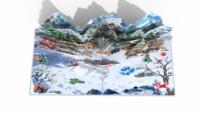 Carte pop-up 3D personnalisée Noël Anniversaire Père Noël Renne Volant Pays des Merveilles Hivernales Souvenir Créatif Fait Main Découpé au Laser Papier de Haute Qualité