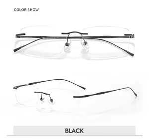 0632-A 2024 High End top sale Custom Frameless Women's Optical Eyeglasses Prescriptions titanium Eyewear Rimless Glasses Frames