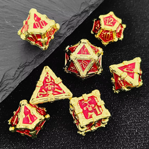 <span class=keywords><strong>Juego</strong></span> de Dados Poliédricos de Metal con Patrón de Calavera 3D, 7 Piezas, Resistentes, con Incrustaciones Verdes, para Juegos de Rol, DND, Dungeons and Dragons - Product Image 3