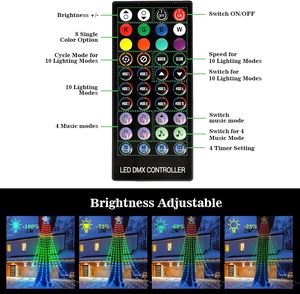 Giáng sinh thác nước sao ánh sáng với điều khiển từ xa & ứng dụng điều khiển, RGB colour thay đổi Xmas cây đèn chuỗi USB powered với 10 chế độ - Product Image 5