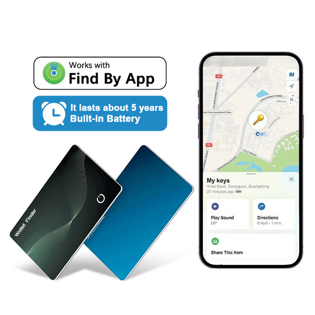 OEM/ODM RFID Blocking IP68 Waterproof Slim GPS Tracker Device Anti-lost Find Tag Card Finder Location for Passport Wallet Bag