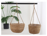 Cesta de Flores Suspensa em Macramê Retangular Grande, Ecológica, para Uso Interno e Externo