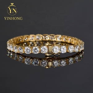 Bracciale o Collana Tennis da <span class=keywords><strong>Uomo</strong></span> Personalizzabile in <span class=keywords><strong>Argento</strong></span> Sterling 925 con Moissanite da 2-6mm, Gioiello Hip Hop con Certificato - Product Image 6